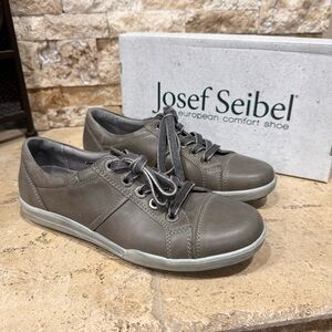 Josef Seibel Dany 59 Asphalt Leather Lace Up Sneaker Women's US Size 7.5 EUR 38